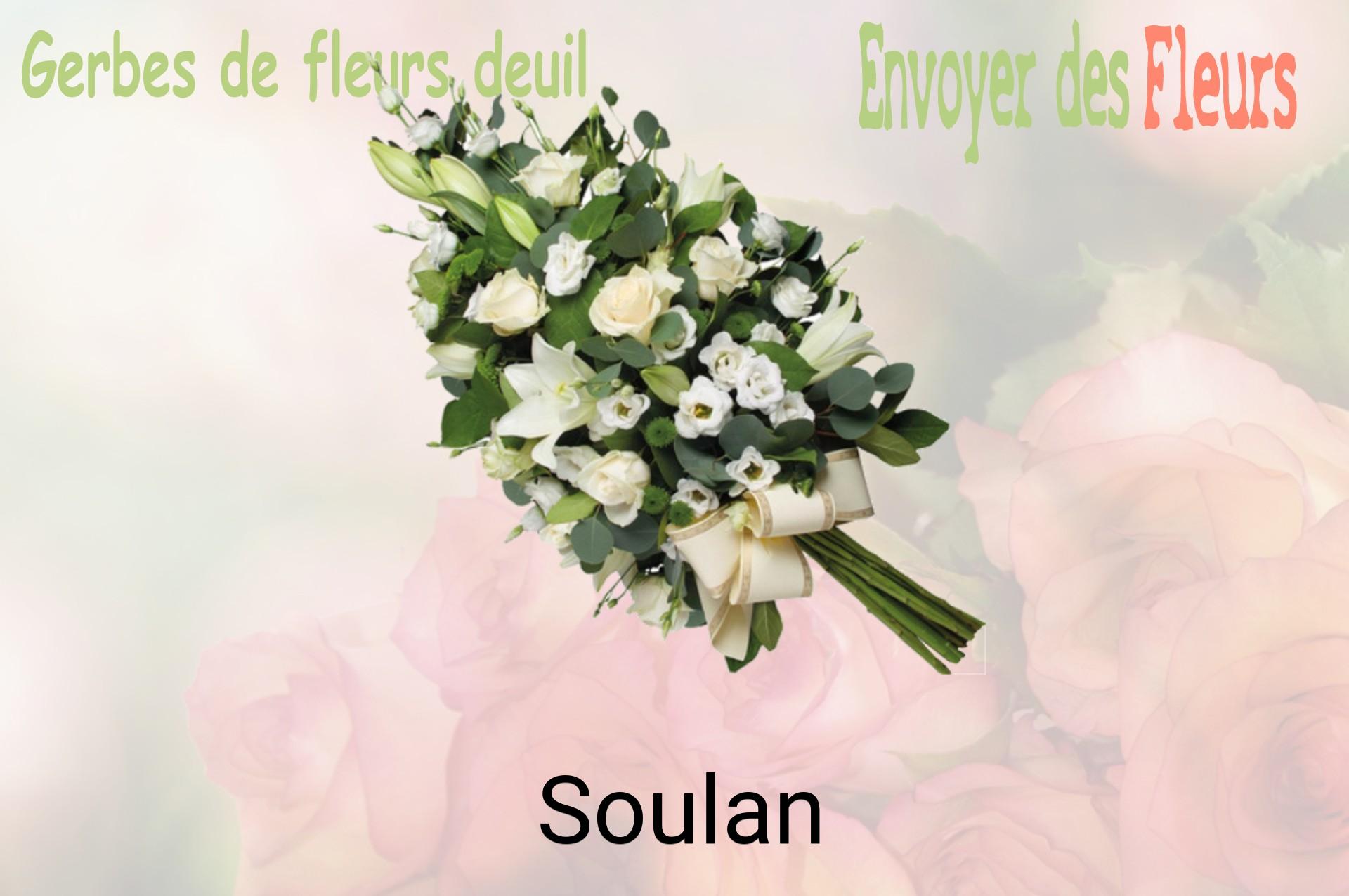 Gerbe de fleurs de deuil livrée à Soulan